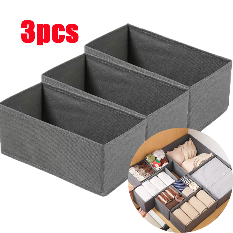 Sock Organizer Tray - 3 Parça Kumaş İç Çamaşırı Saklama