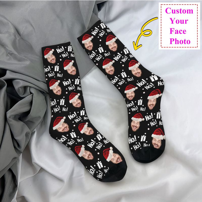 Dress Sock Men - Noel Yüzü Fotoğraf Kişiselleştirilmiş Özel Erkek